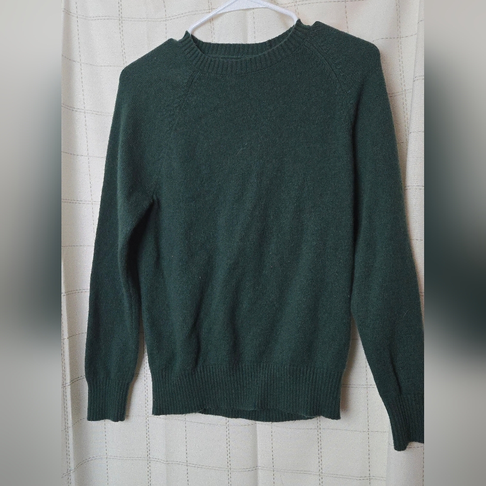 J. Crew Dark Green Crewneck Sweater